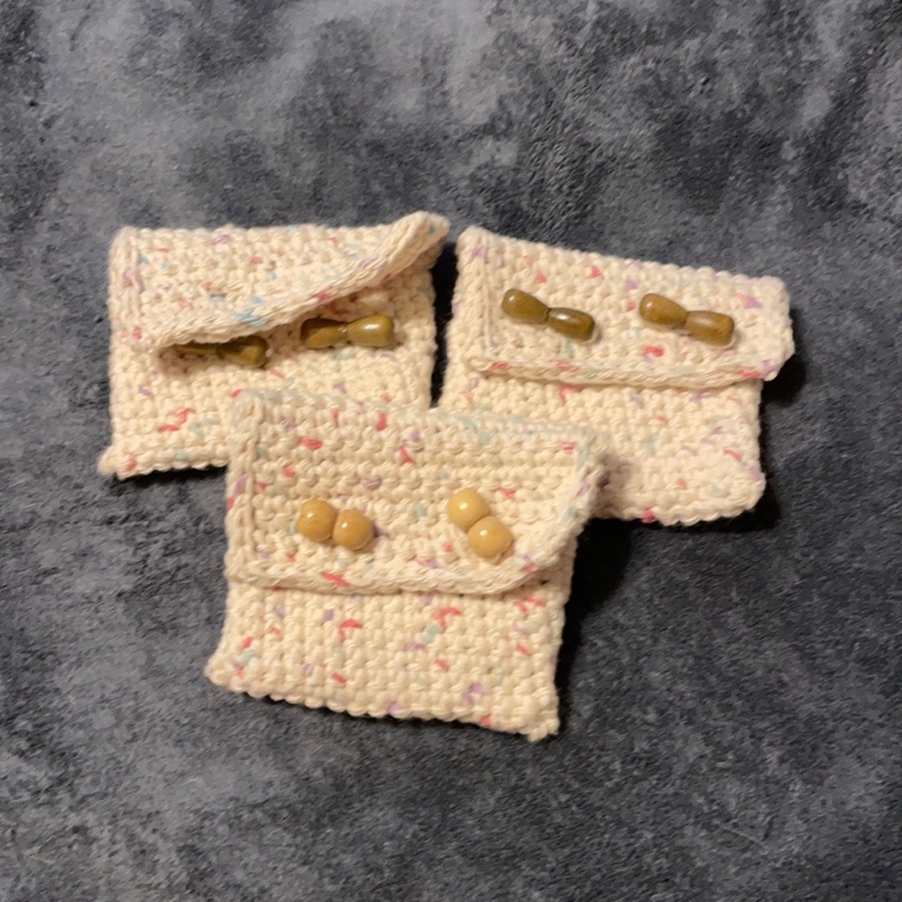Hand crocheted mini bags